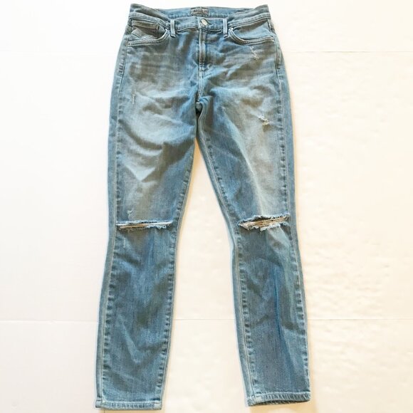 AGOLDE Sophie Crop Jeans Outsider Distressed Skinny Light Wash Womens 25 - Picture 3 of 11